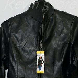 Black Nwt Kenneth Cole Ladies' Faux‎ Leather Jacket
